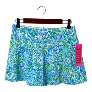 Lilly Pulitzer Aila Skort Dandy Lions Sz S Hydra Blue Athletic Floral